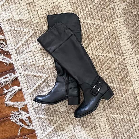VINCE CAMUTO - Black Knee high LEATHER BOOTS - 6M - Picture 1 of 10